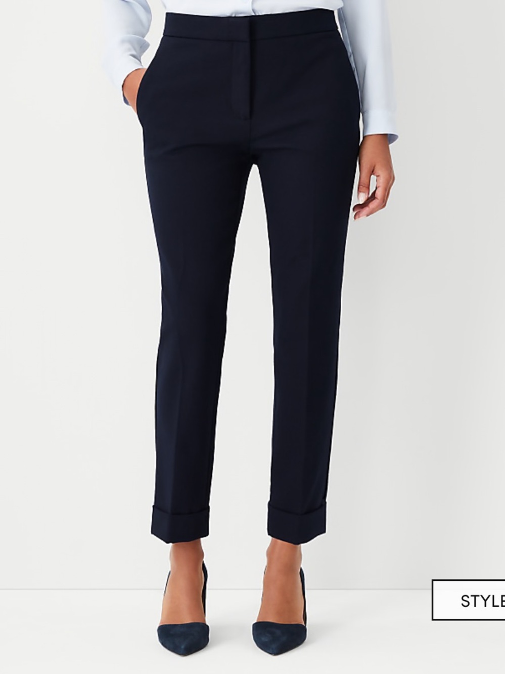 Ann Taylor Womens Navy Blue Ankle Trouser Tapered Curvy Dress Pants, Size 10